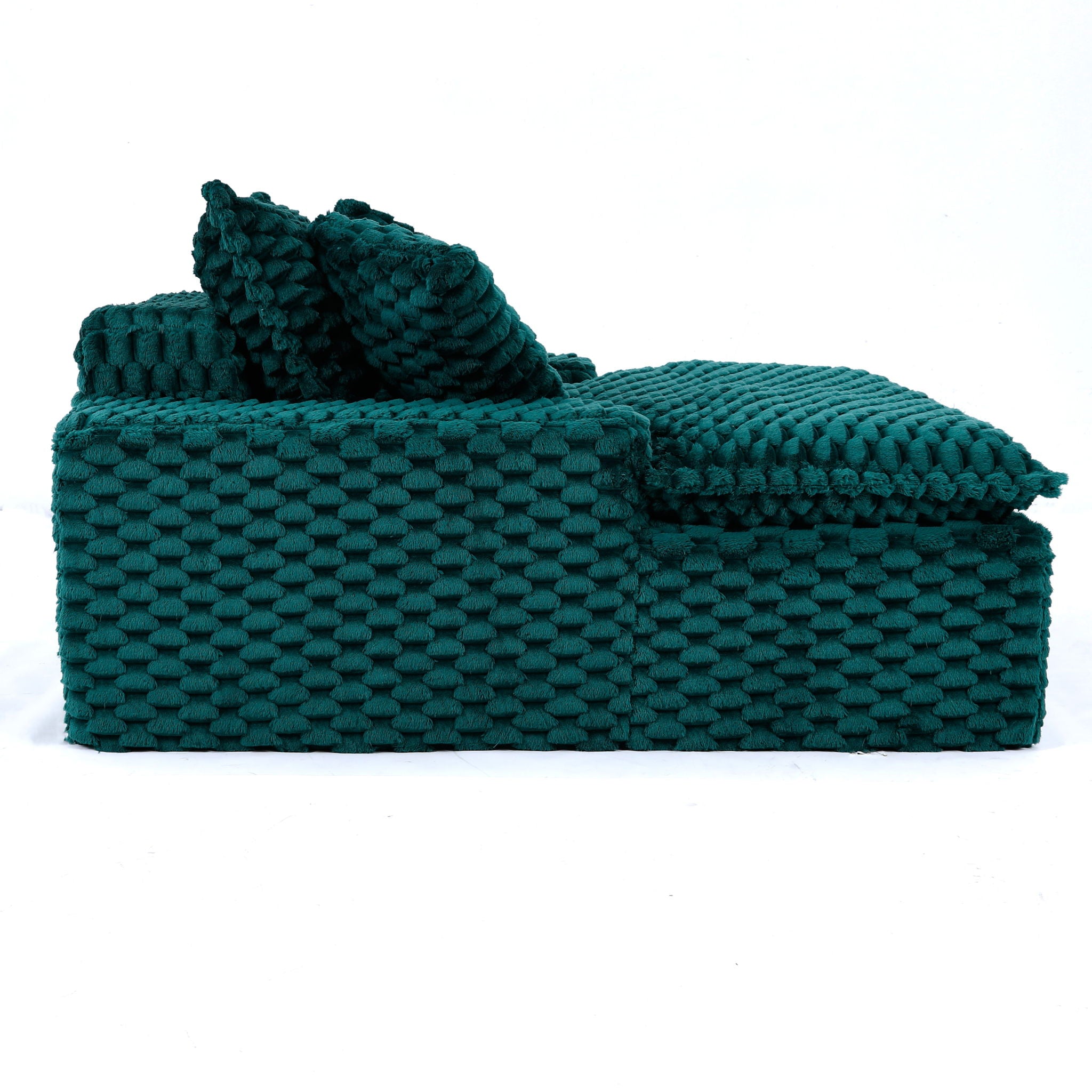 Comfort Bearing Sofa With 2 Pillows And 1 Backrest - Green