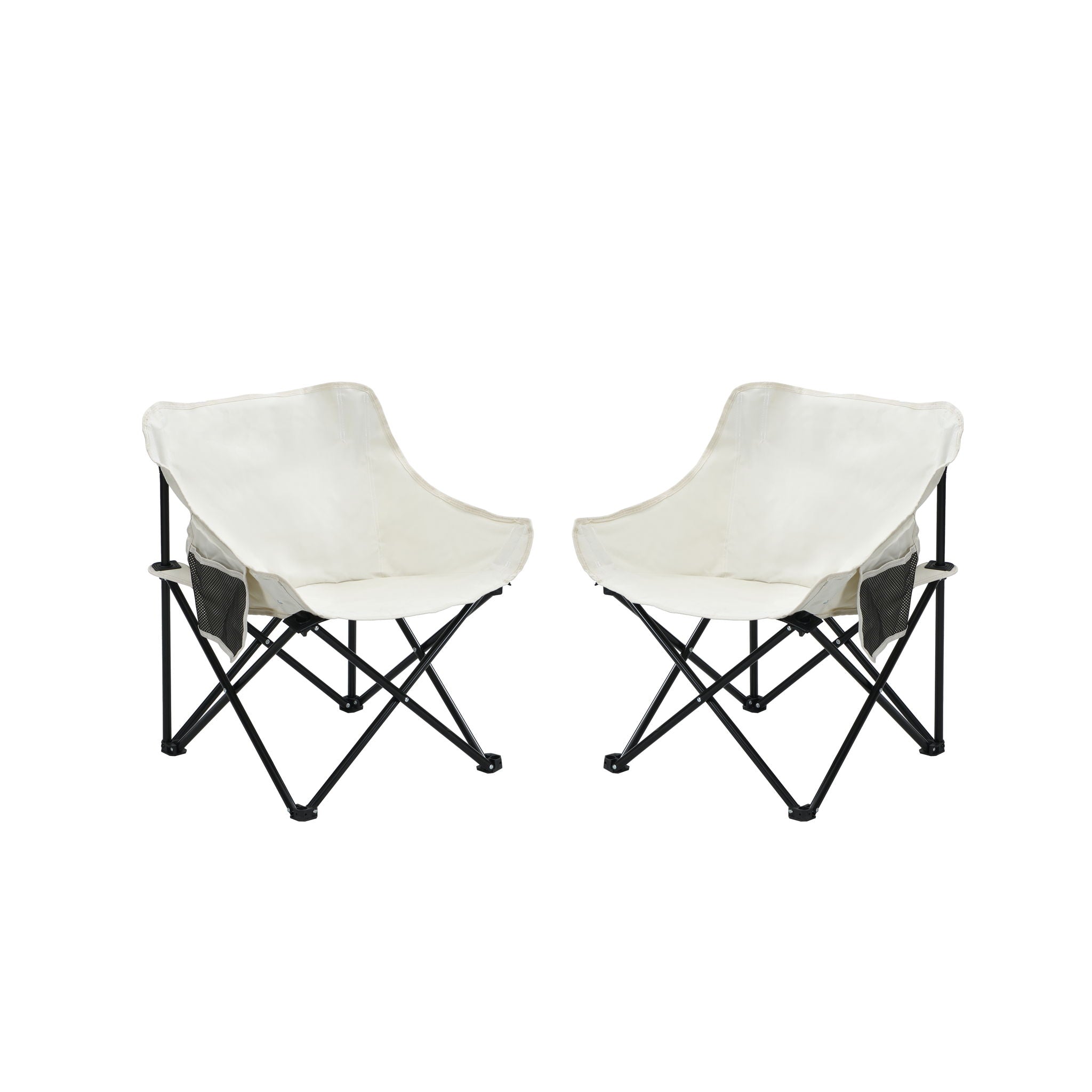 Portable Folding Camping Chairs With Carry Bag (Set of 2)