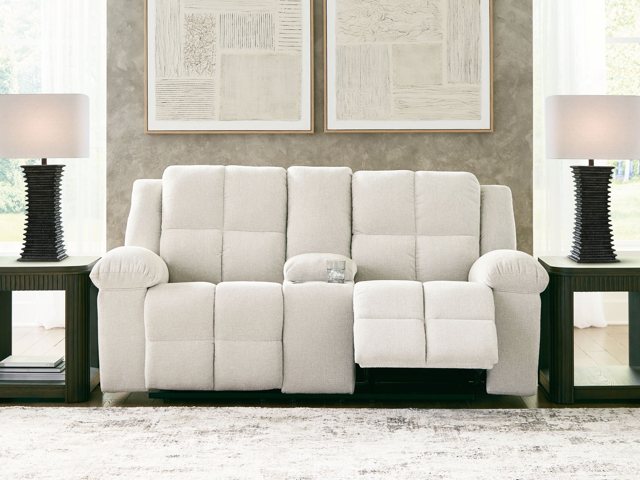 Orlen - Double Reclining Loveseat With Console - Winter