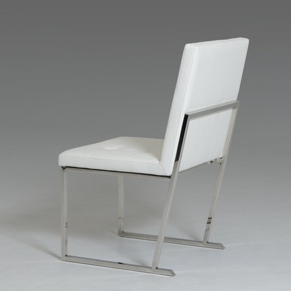 Click - Modern White Leatherette Dining Chair (Set of 2)