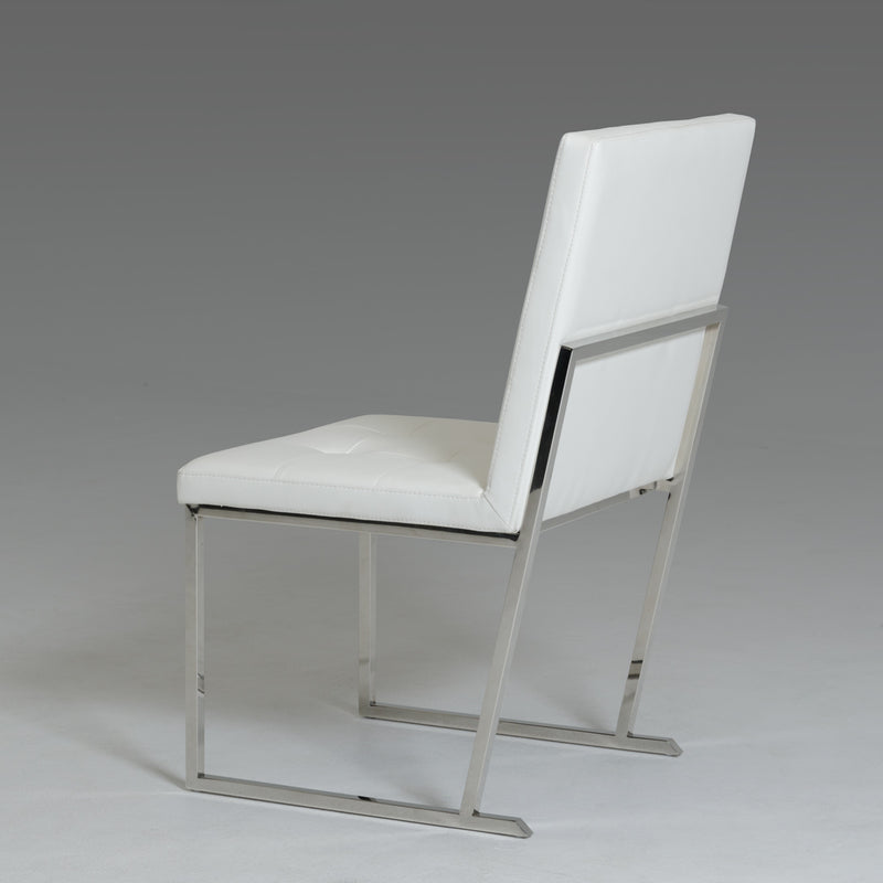 Click - Modern White Leatherette Dining Chair (Set of 2)