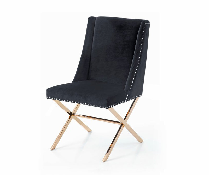 Modrest Alexia Modern Black & Rosegold Dining Chair