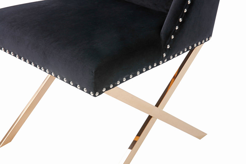 Modrest Alexia Modern Black & Rosegold Dining Chair