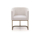 Modrest Yukon Modern White Fabric and Antique Brass Dining Chair