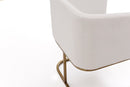 Modrest Yukon Modern White Fabric and Antique Brass Dining Chair
