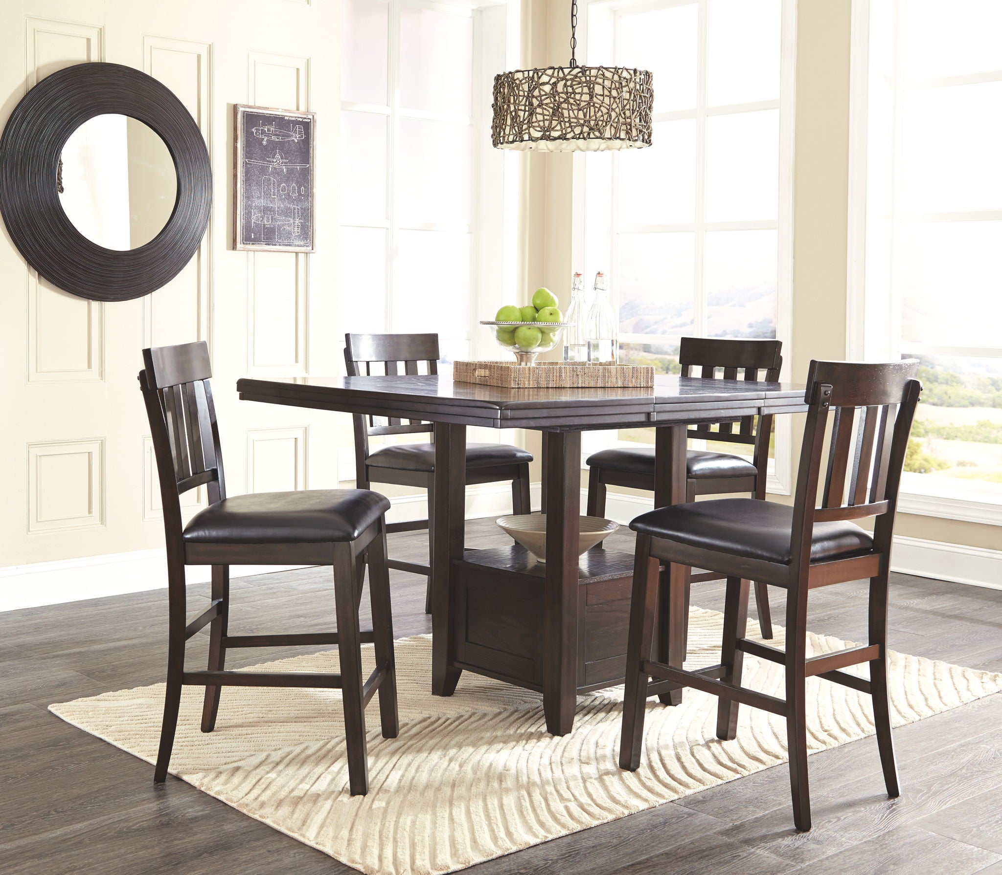 Haddigan - Upholstered Barstool (Set of 2) - Dark Brown