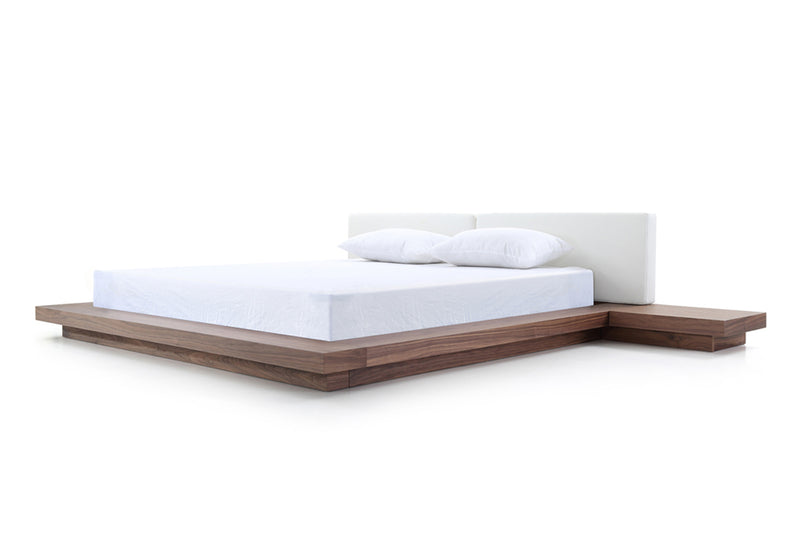 Modrest Opal Modern Walnut & White Platform Bed
