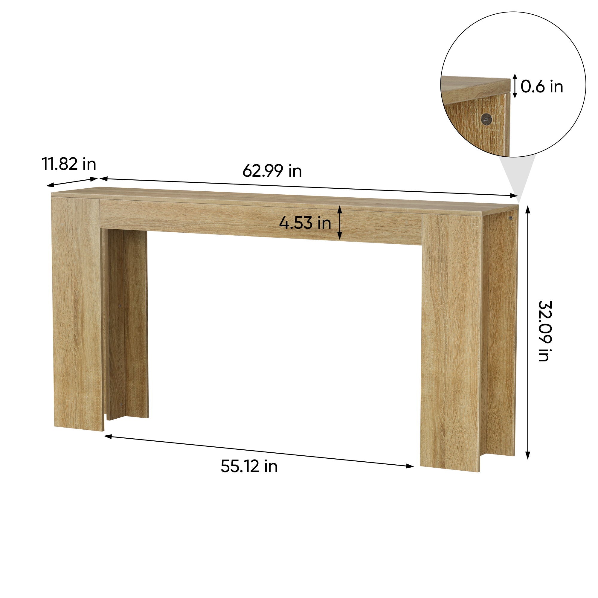 Farmhouse Style Extra Long Walnut Console Table