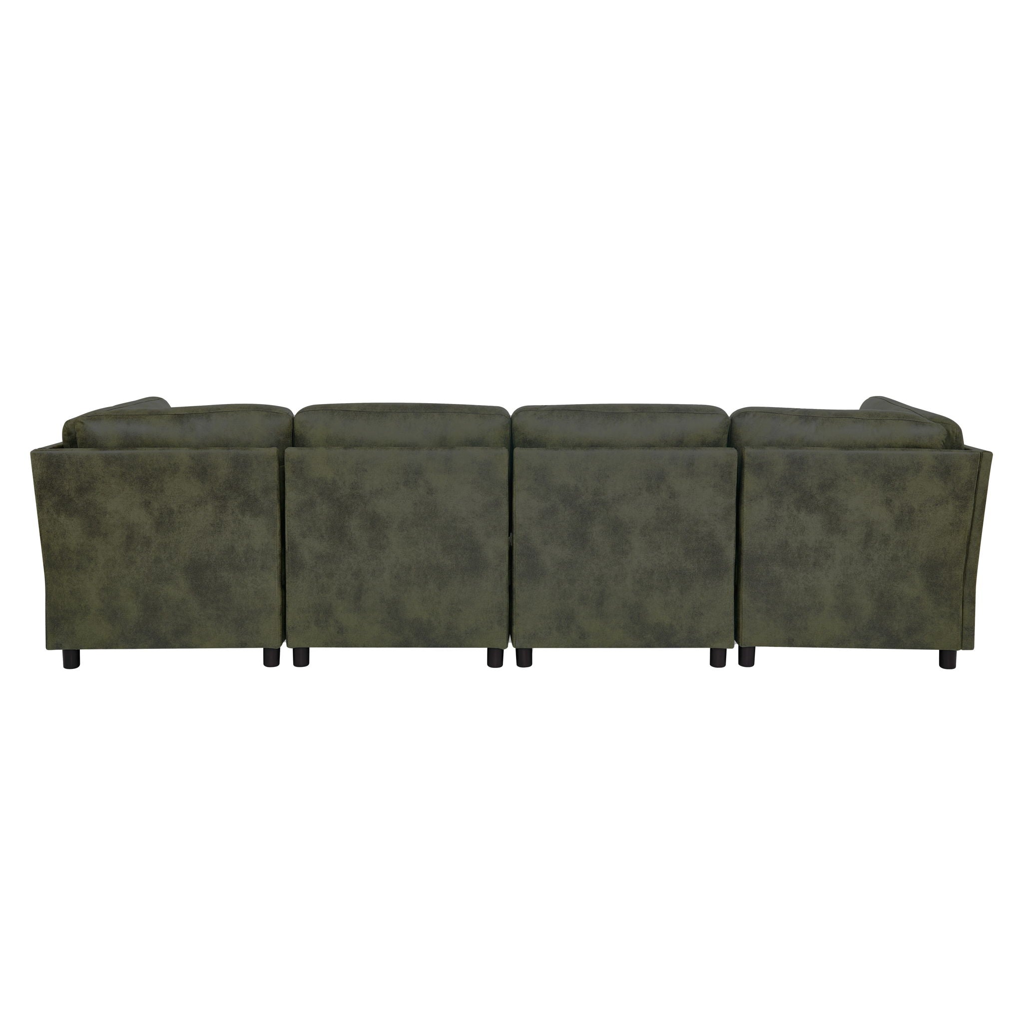 Modular Sectional Sofa With Custom Configuration And Removable Cushions - Olive