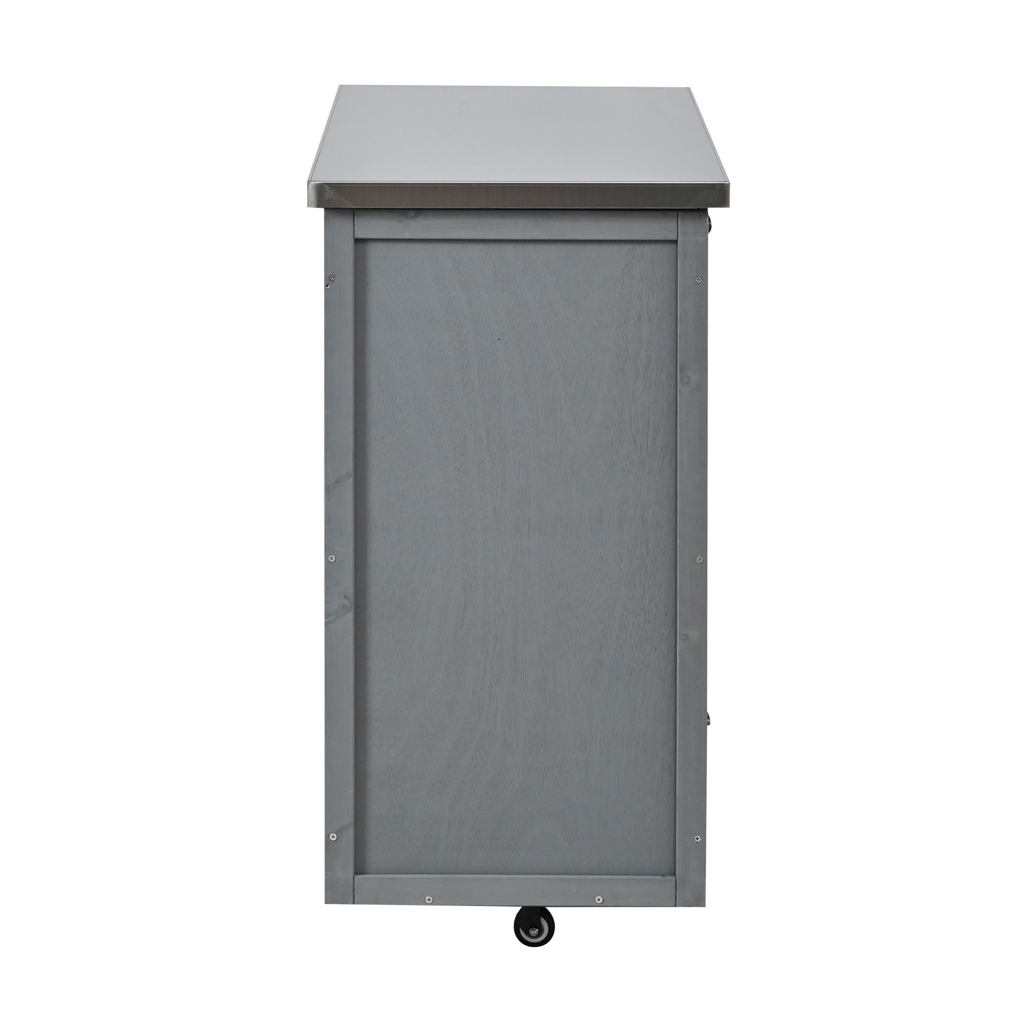 Outdoor Kitchen Island Prep Station With Lockable Wheels, Ample Storage, Towel & Spice Racks