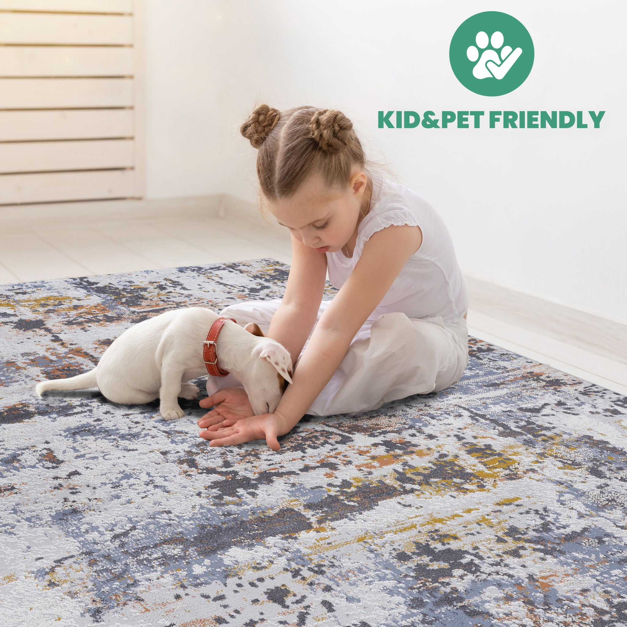 Payas - 6' X 9' Abstract Area Rug - Ivory / Blue