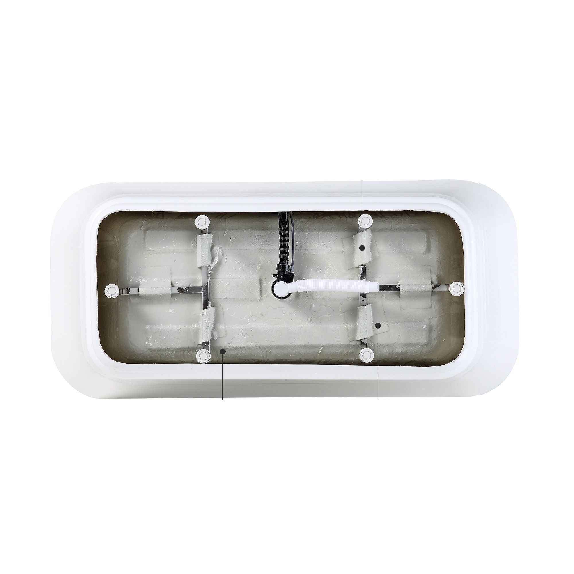 Gloss Freestanding Bathtub With Overflow & Pop Up Drain, Stand Alone Soaking Tub