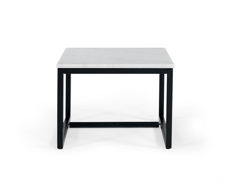 Modrest Baca - White Marble + Black Metal End Table