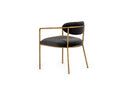Modrest Baird - Modern Grey Velvet + Brass Dining Chair