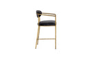 Modrest Baird - Modern Grey Velvet + Brass Counter Chair