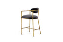 Modrest Baird - Modern Grey Velvet + Brass Counter Chair