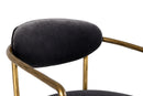Modrest Baird - Modern Grey Velvet + Brass Counter Chair