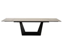 Modrest Baldwin - Modern Black Ceramic & Black Metal Extendable Dining Table