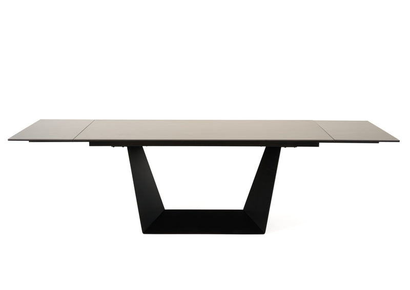 Modrest Baldwin - Modern Black Ceramic & Black Metal Extendable Dining Table