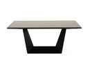 Modrest Baldwin - Modern Black Ceramic & Black Metal Extendable Dining Table
