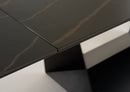 Modrest Baldwin - Modern Black Ceramic & Black Metal Extendable Dining Table