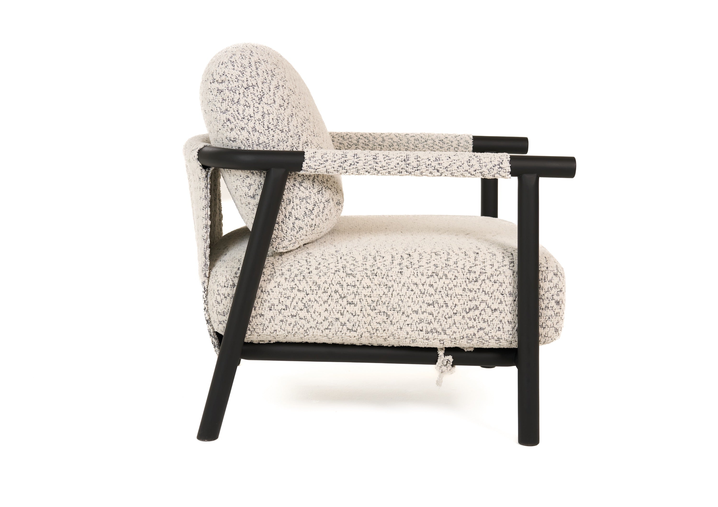Modrest Balko - Modern Grey Fabric + Black Accent Chair