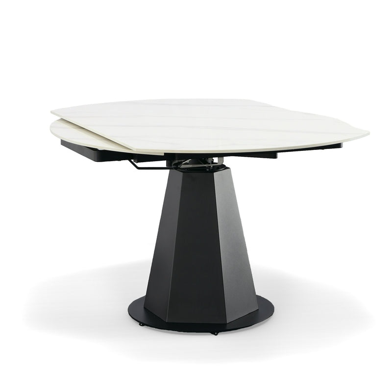Modrest Barela - Modern Black and White Ceramic Extendable 35.5"/53" Dining Table
