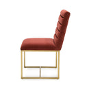Modrest Barker - Modern Red & Brush Gold Dining Chair (set of 2)