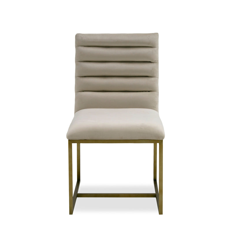Modrest Barker - Modern Beige & Brush Gold Dining Chair (Set of 2)
