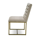 Modrest Barker - Modern Beige & Brush Gold Dining Chair (Set of 2)