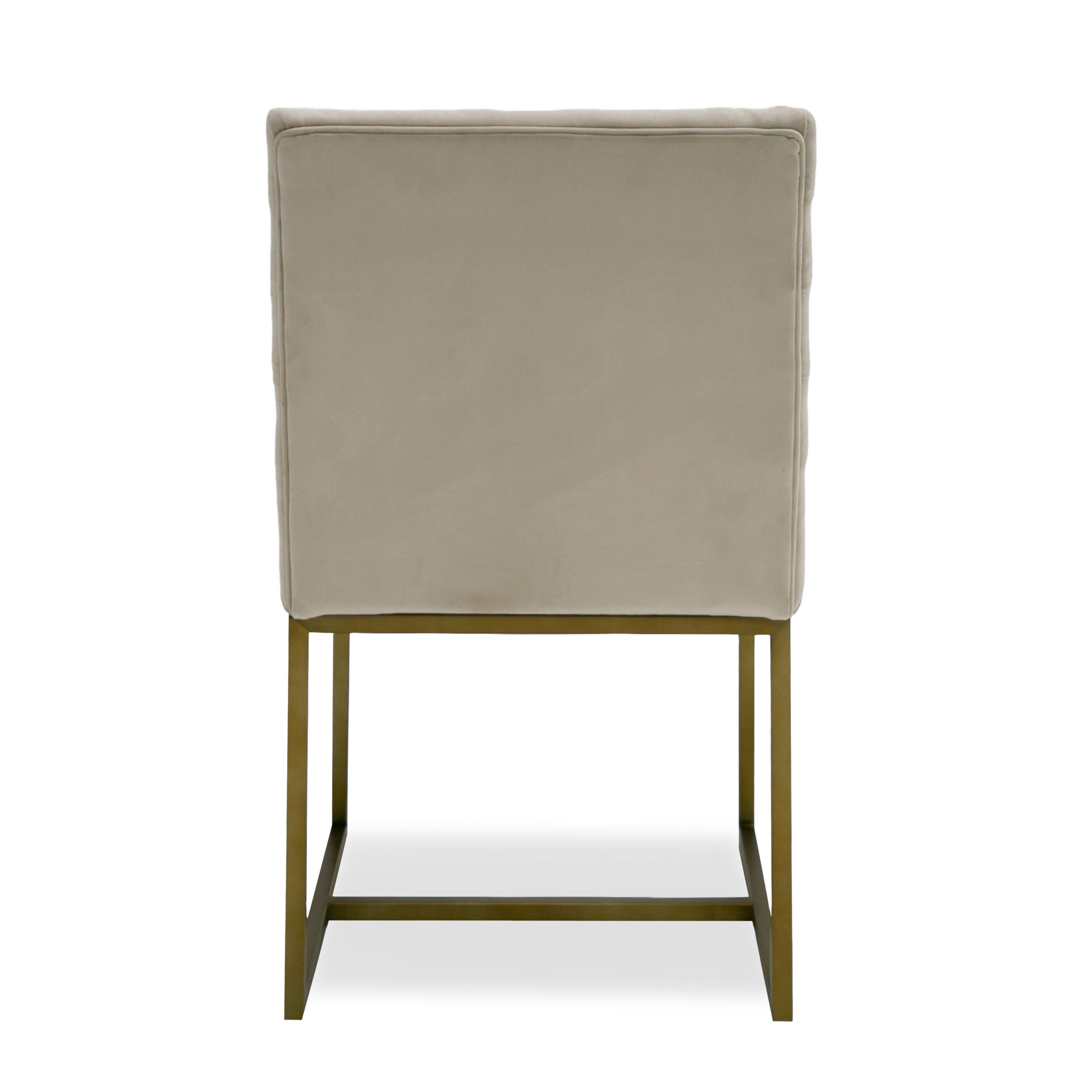 Modrest Barker - Modern Beige & Brush Gold Dining Chair (Set of 2)