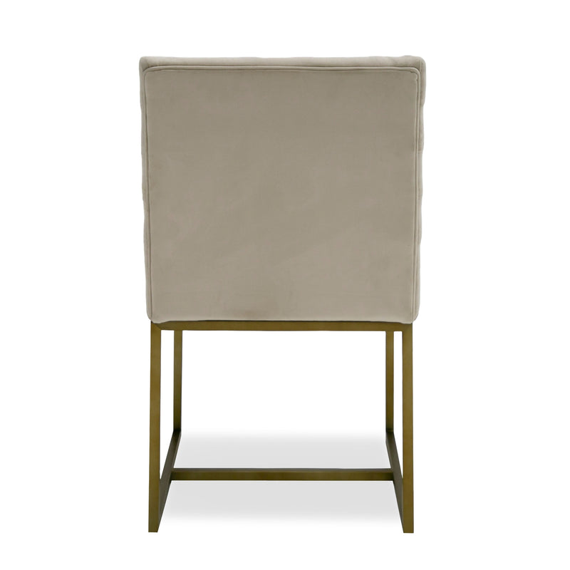 Modrest Barker - Modern Beige & Brush Gold Dining Chair (Set of 2)