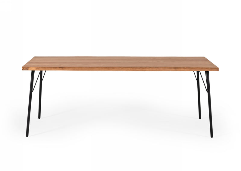 Modrest Barnum - Industrial Oak and Black Iron Live Edge Dining Table