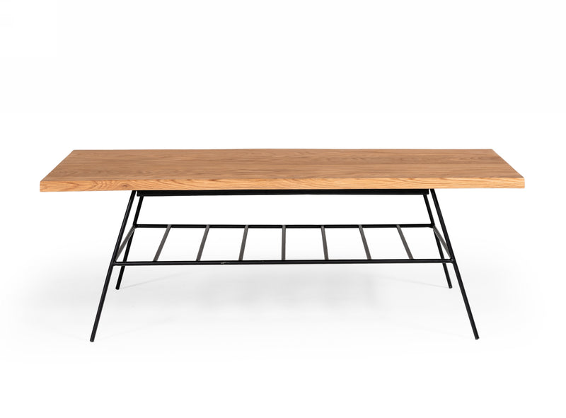 Modrest Barnum - Industrial Oak and Black Iron Live Edge Coffee Table