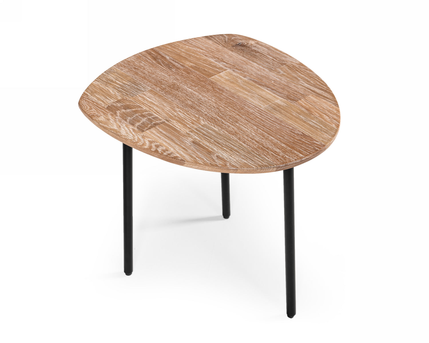 Modrest Barnum - Industrial White Washed Oak and Black Iron End Table