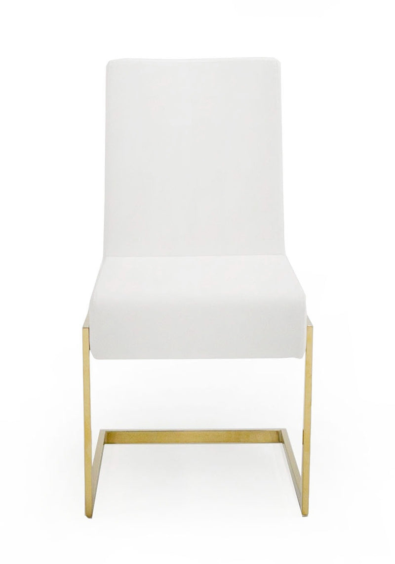 Modrest Batavia - Modern White & Gold Dining Chair (Set of 2)