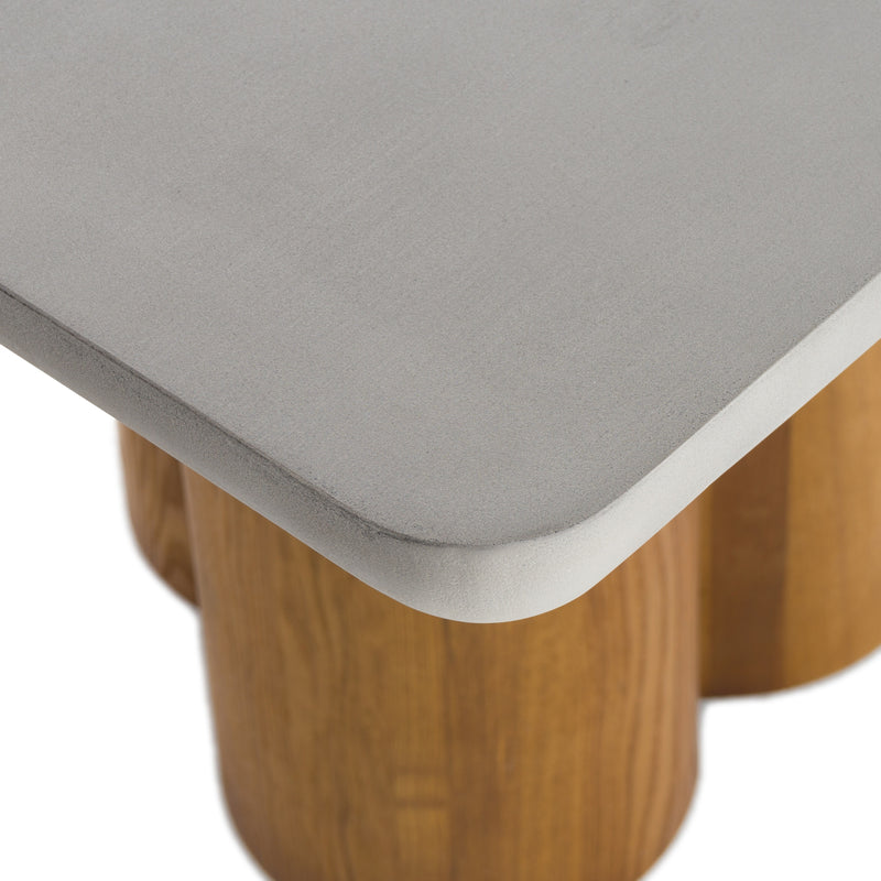 Modrest Bateman - Modern Faux Concrete + Walnut Dining Table
