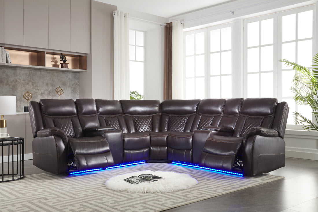 Batman Espresso Power Reclining Sectional – Free Area Rug or Smart TV