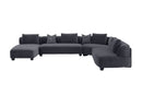 Divani Casa Bayou - Contemporary Grey Velvet U Shaped Sectional Sofa