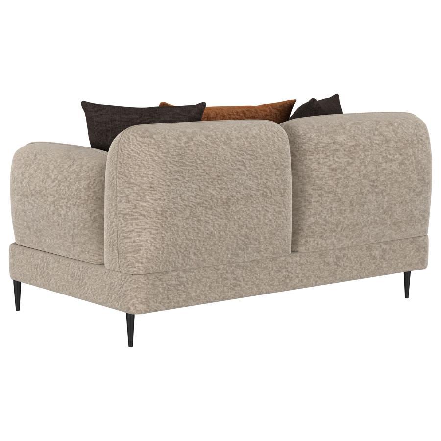 Jade - Chenille Upholstered Modern Track Arm Loveseat
