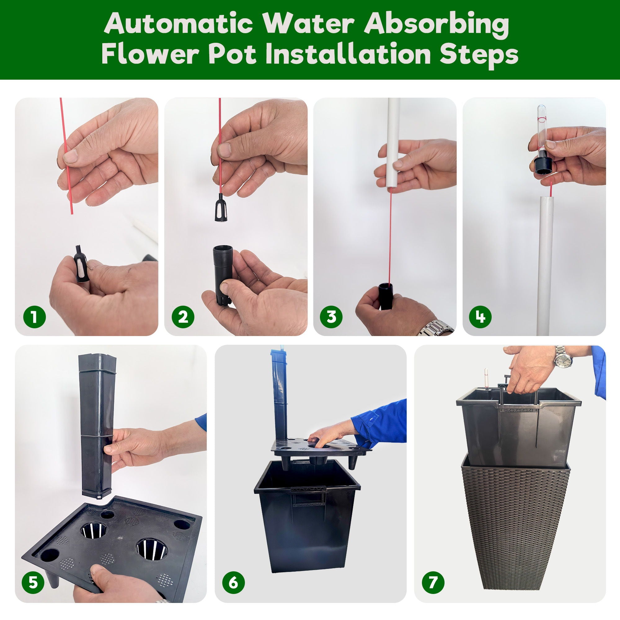 Indoor Outdoor Planter With Automatic Watering System