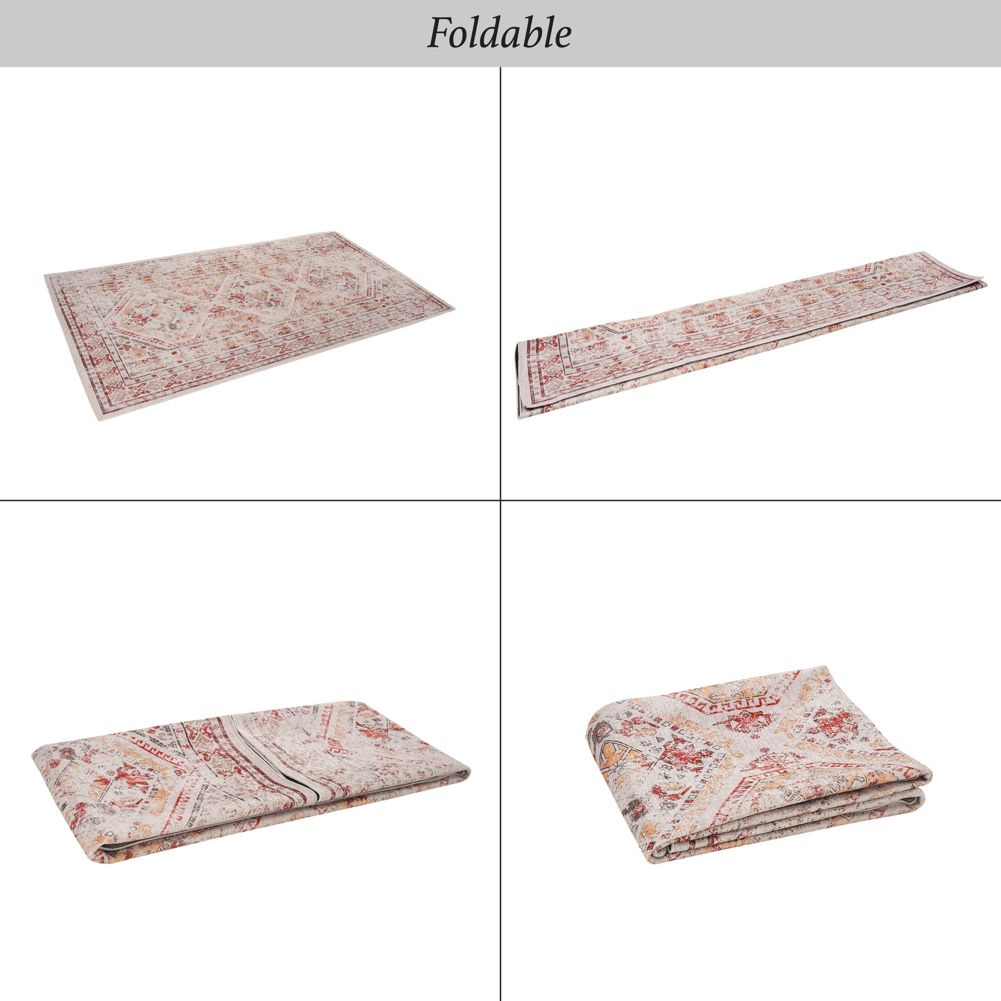 Maval - 6' X 9' Washable Area Rug - Beige