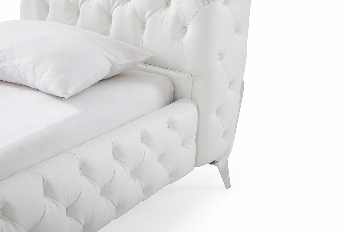 Modrest Legend Modern White Bonded Leather Bed