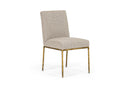 Modrest Beasley - Modern Beige Linen + Brass Dining Chair