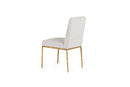 Modrest Beasley - Modern Off-White Linen + Brass Dining Chair