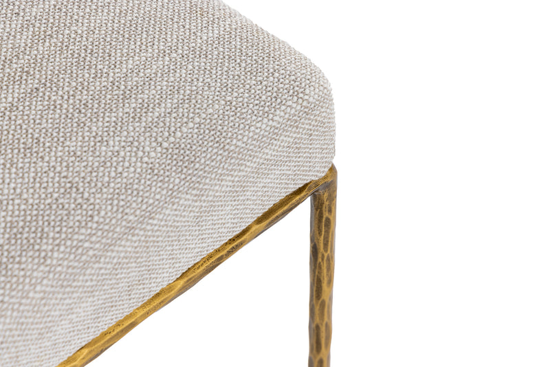 Modrest Beasley - Modern Off-White Linen + Brass Dining Chair