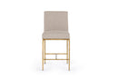 Modrest Beasley - Modern Beige Linen + Brass Counter Chair