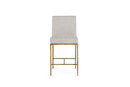 Modrest Beasley - Modern Off-White Linen + Brass Counter Chair