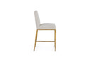 Modrest Beasley - Modern Off-White Linen + Brass Counter Chair