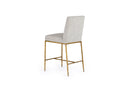 Modrest Beasley - Modern Off-White Linen + Brass Counter Chair